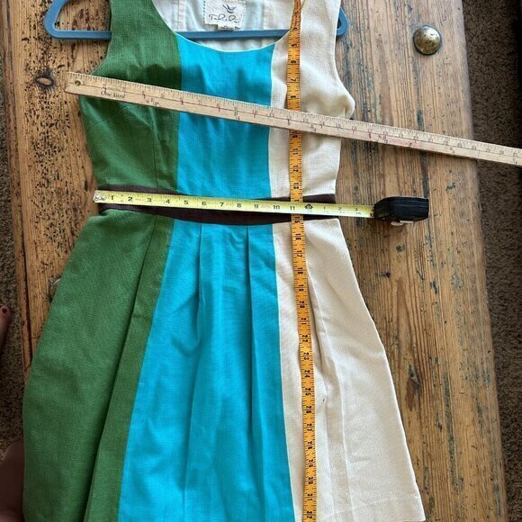 Anthropology Tabitha‎ Green Blue Dress  Size 4 - Picture 9 of 9